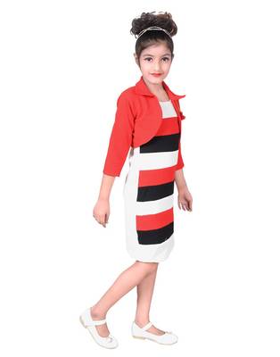 Red plain blended cotton kids-tops 3