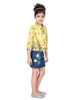 Yellow plain cotton
 kids-tops 3