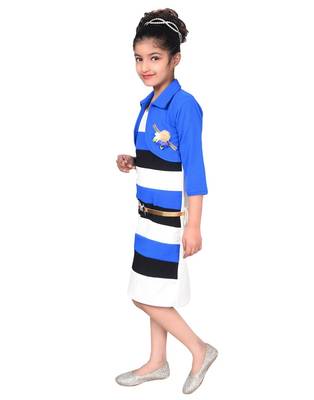 Blue plain blended cotton kids-tops 2