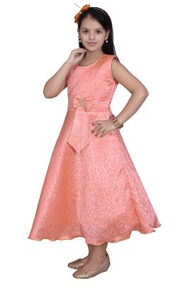 Copper plain blended cotton
 kids-frocks 2