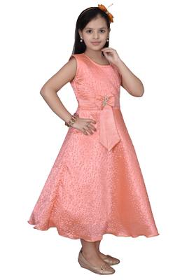 Copper plain blended cotton
 kids-frocks 3