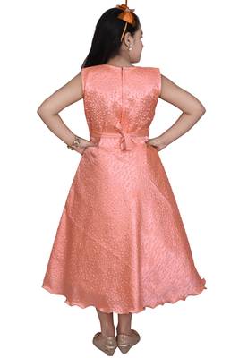 Copper plain blended cotton
 kids-frocks 4