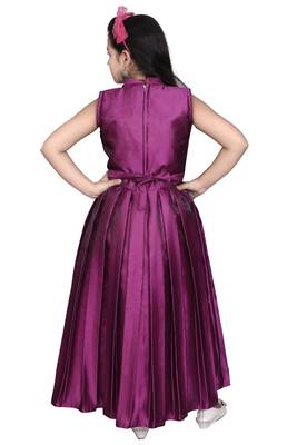 Purple embroidered silk kids-girl-gowns 4