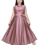 Copper embroidered silk kids-girl-gowns