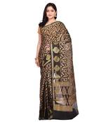 Blue hand woven banarasi saree with blouse