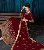 Maroon Georgette Anarkali Salwar Kameez