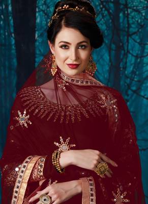 Maroon Georgette Anarkali Salwar Kameez 3