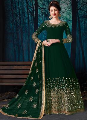 Green Georgette Anarkali Salwar Kameez 1
