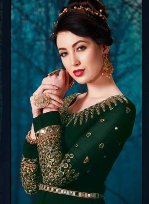 Green Georgette Anarkali Salwar Kameez 2