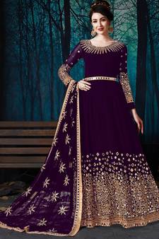 Purple Georgette Anarkali Salwar Kameez