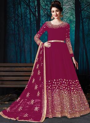 Magenta Georgette Anarkali Salwar Kameez 1