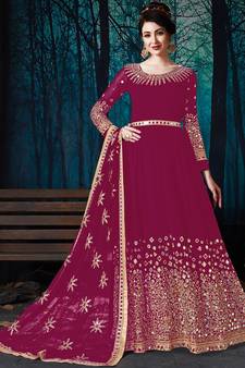 Magenta Georgette Anarkali Salwar Kameez