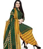 Kimisha Women's Green Crepe Printed Unstitched Salwar Suit Dress Material
