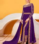 Purple Georgette Pakistani Salwar Kameez