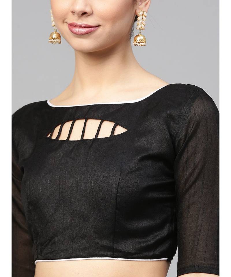 multicolor plain art silk saree with blouse with blouse