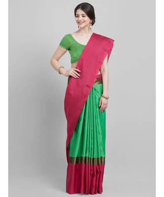 multicolor Printed art silk saree with blouse with blouse 1