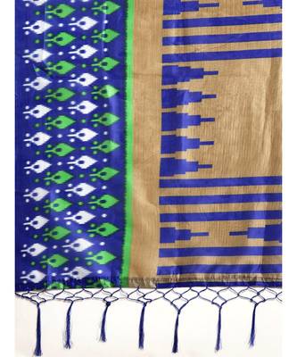 multicolor Printed art silk saree with blouse with blouse 3
