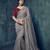 Grey embroidered silk saree with blouse