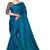 Olive plain silk saree with blouse