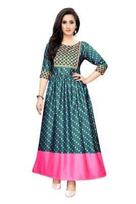 Women's Festive Wear Heavy Satin Gown 1