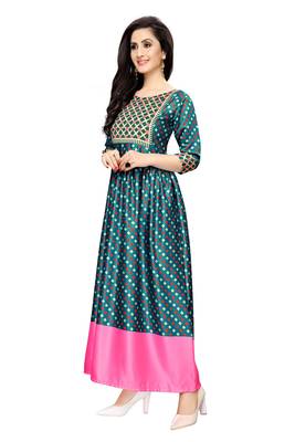 Women's Festive Wear Heavy Satin Gown 4
