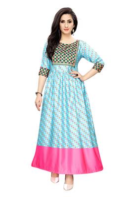 Women's Festive Wear Heavy Satin Gown 1