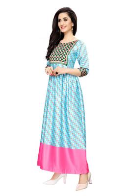 Women's Festive Wear Heavy Satin Gown 4