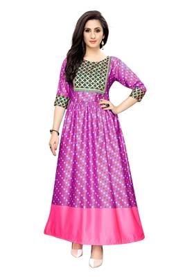 Women's Festive Wear Heavy Satin Gown 1