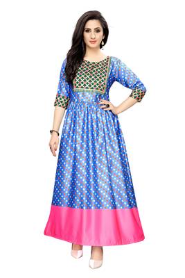 Women's Festive Wear Heavy Satin Gown 1