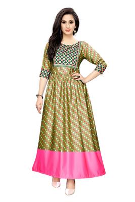 Women's Festive Wear Heavy Satin Gown 1
