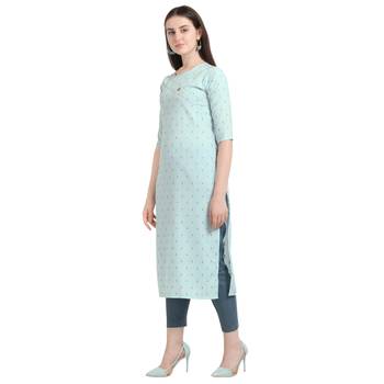 Blue printed cotton ethnic-kurtis 2