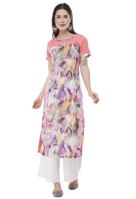 Multicolor plain georgette ethnic-kurtis 1