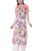 Multicolor plain georgette ethnic-kurtis