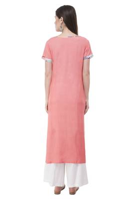 Multicolor plain georgette ethnic-kurtis 2