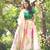 Multicolor embroidered organza semi stitched lehenga
