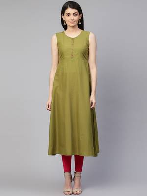 Off-white printed cotton ethnic-kurtis 4