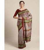 Grey woven Bhagalpuri Silk saree with blouse