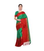 multicolor woven cotton saree with blouse