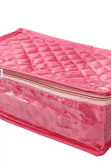 atorakushon   Satin Makeup Pouches Cosmetic With 6 Necklace Earrings Vanity Jewellery Organizer For Women's Pink