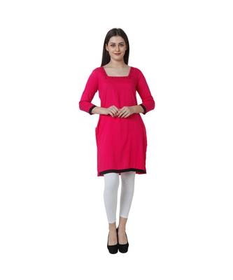 magenta printed rayon kurti 1