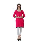 magenta printed rayon kurti