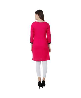 magenta printed rayon kurti 4
