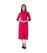 magenta printed rayon kurti