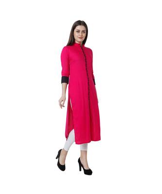 magenta printed rayon kurti 2