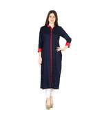 blue printed rayon kurti