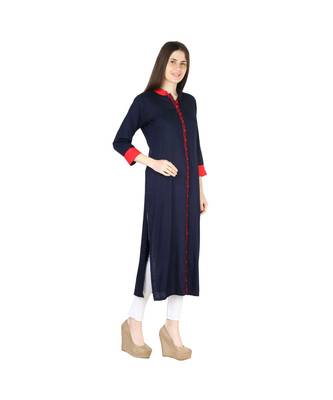 blue printed rayon kurti 2