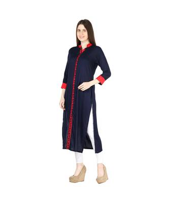 blue printed rayon kurti 3