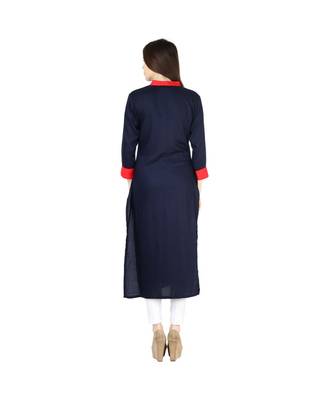 blue printed rayon kurti 4