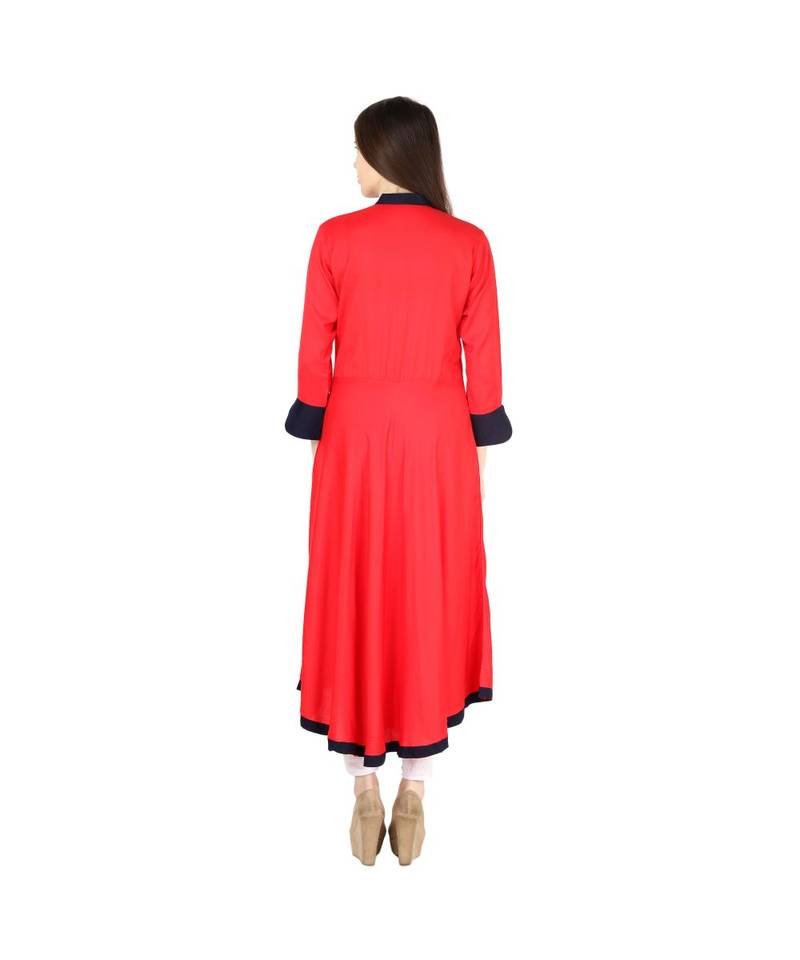 red printed rayon kurti