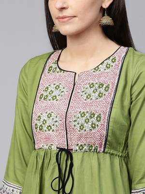 Green printed cotton maxi-dresses 5